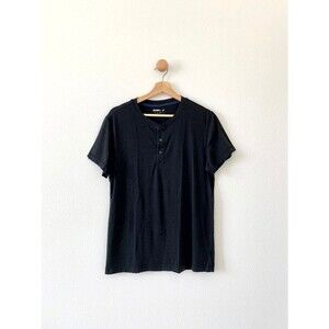 William Rast Black Button Up Short Sleeves tee Shirt Medium